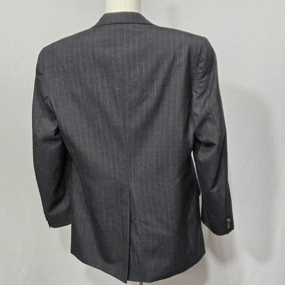 Polo University‎ Club Ralph Lauren Blazer Mens Gray Pinstripe Jacket USA Made